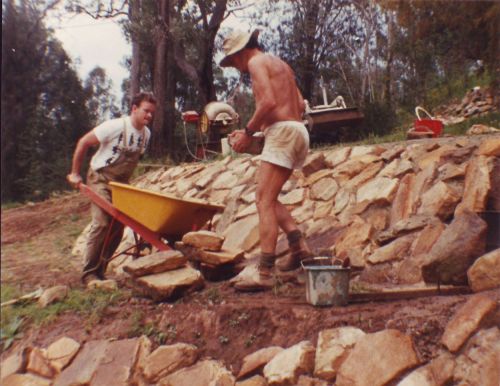 Roger & Stephen battling it out with Nature. (probably around 1980)